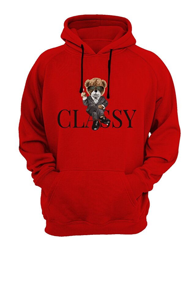 Classy Printed Red Sweatshirt - 1