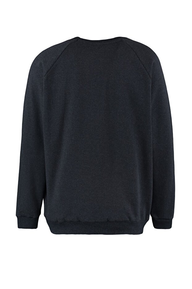Antrasit Oversize/Geniş Kesim Fit İçi Polar/Sıcak Tutan Sweatshirt TMNAW23SW00190 - 13