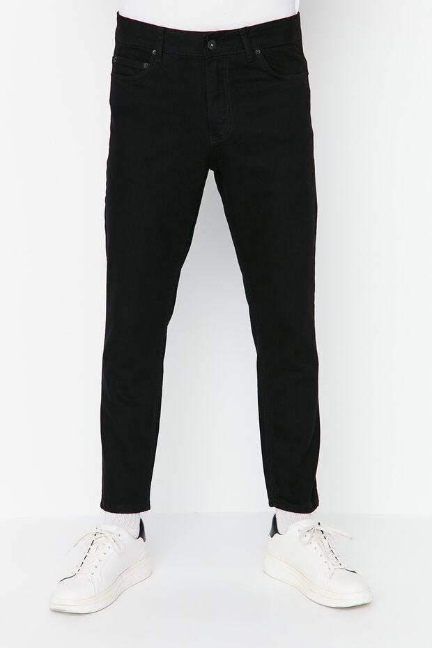 Siyah Relax Fit Boyfriend Jeans Kot Pantolon TMNAW23JE00076 - 13