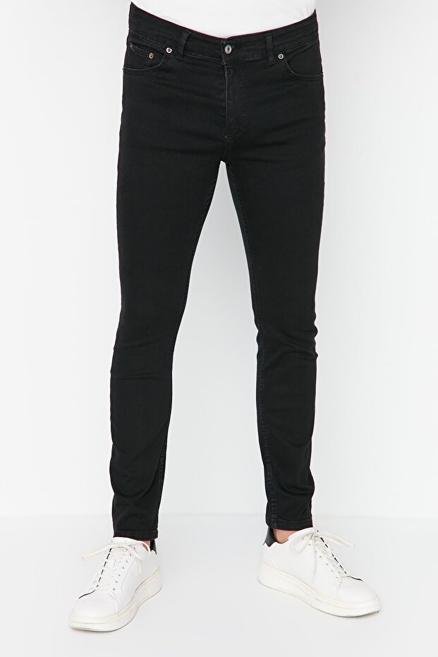 Siyah Smoke Esnek Kumaş Skinny Dar Kesim Jeans Kot Pantolon TMNAW20JE0369 - 1