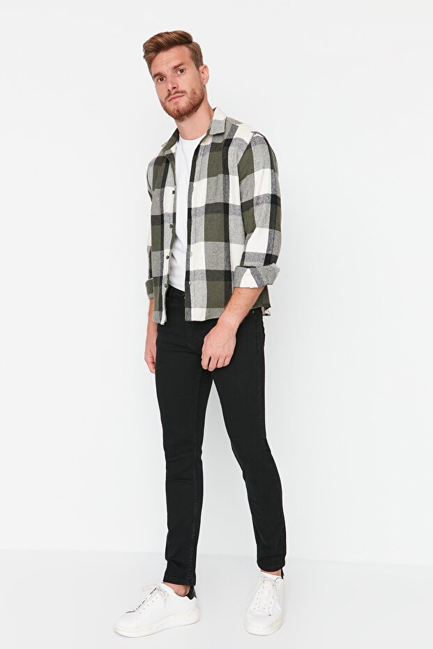 Siyah Smoke Esnek Kumaş Skinny Dar Kesim Jeans Kot Pantolon TMNAW20JE0369 - 2