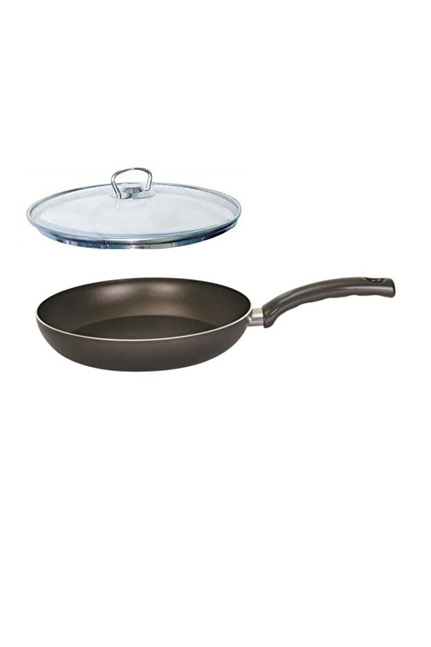 Teflon Tek Saplı Tava 26 Cm Cam Kapaklı - 1