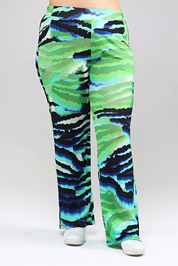 Desenli Örme Pantalon-yeşil - 6