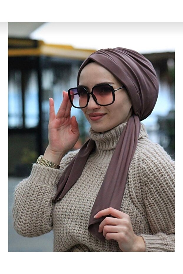 شال نسائي بتصميم جاهز برباط من فرو المنك