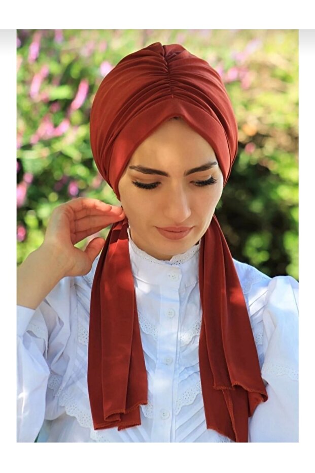Women's Design Drawstring Ready Made Bonnet Shawl Tile