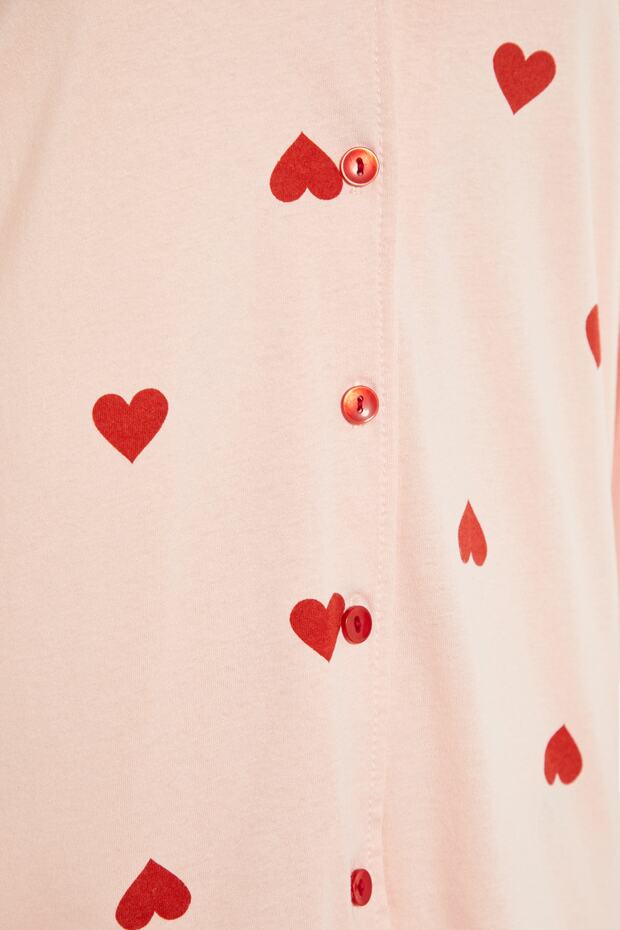 Pembe %100 Pamuklu Kalpli Örme Pijama Takımı THMAW21PT0548 - 9