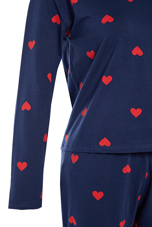 Indigo %100 Pamuklu Kalpli Örme Pijama Takımı THMAW21PT0566 - 8