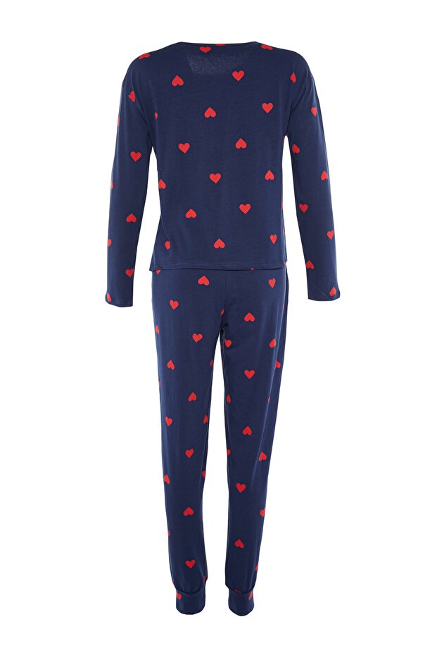 Indigo %100 Pamuklu Kalpli Örme Pijama Takımı THMAW21PT0566 - 9