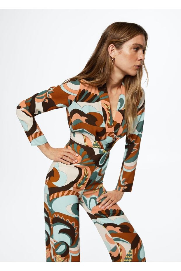 Retro Desenli Uzun Tulum - 1