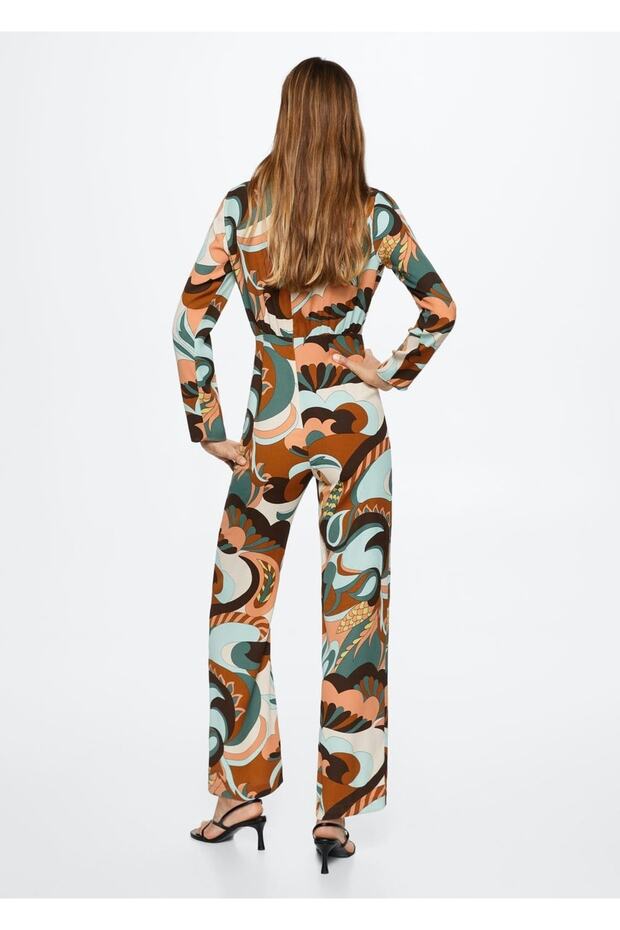 Retro Desenli Uzun Tulum - 4