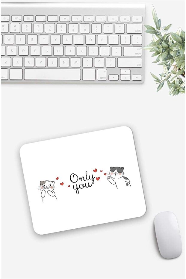 Cats in Love Patterned Mouse Pad - 1