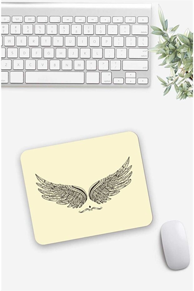 Bird Wings Drawing Patterned Mouse Pad - 1