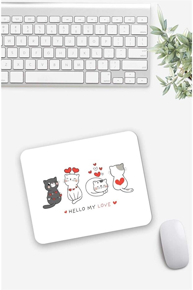 Hello My Love Patterned Mouse Pad - 1