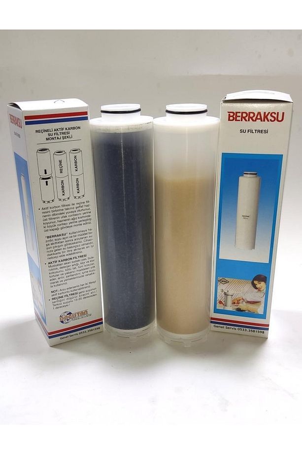 Berraksu Filtre Takım 2 Adet Set Reçine+karbon Filtre 2li-3lü-4lü Her Modele Berrak Su Arıtma Filtre - 1