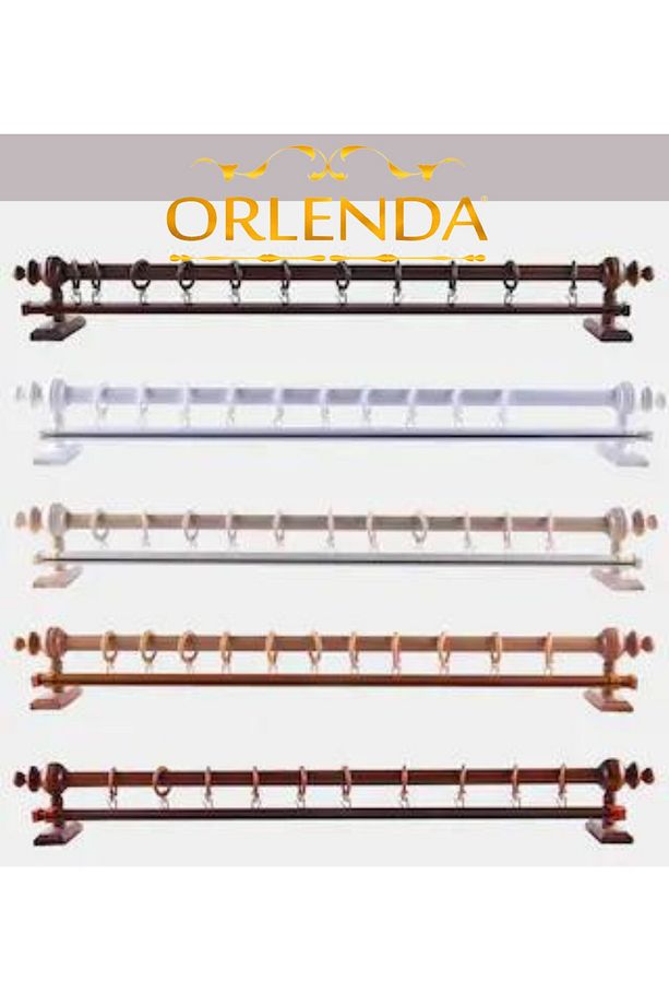Ahşap Başlıklı Alminyum Boru Rustik Perde Askısı Tek Raylı 250cm - 2