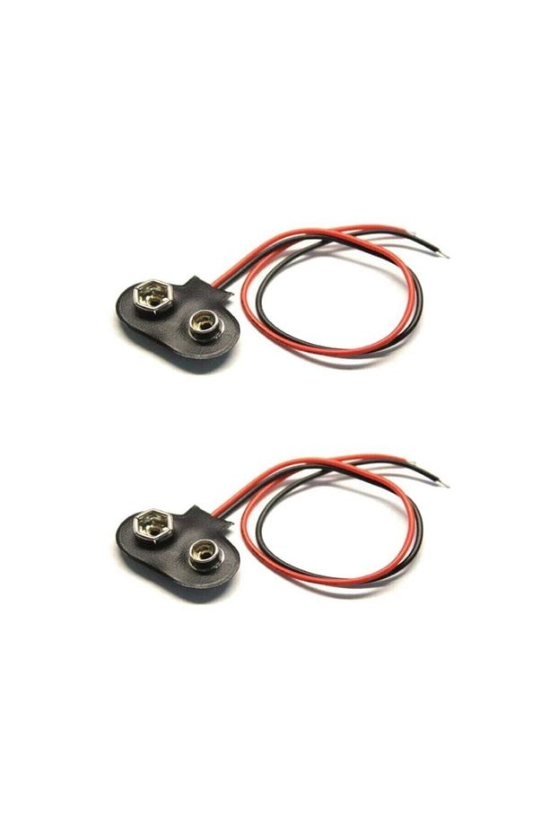 2 Adet - 9v Pil Başlığı Bağlantı Kablosu Jack Soket 9volt - 1