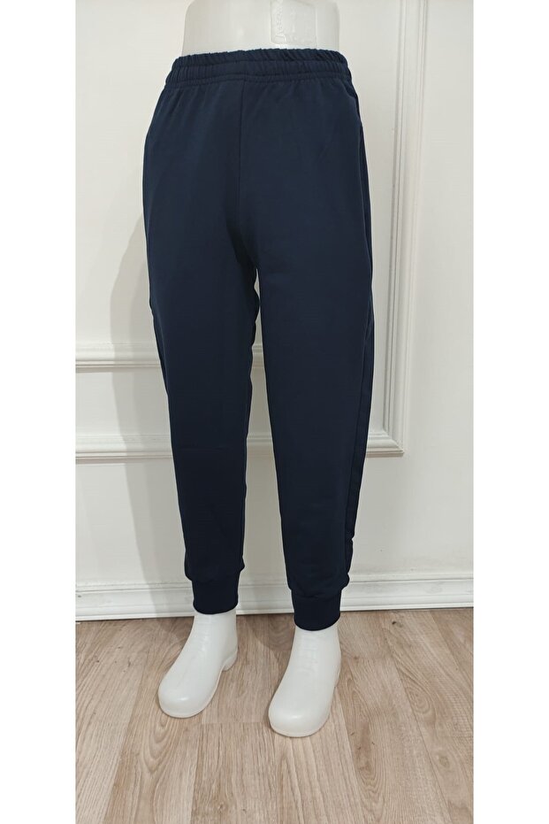 الجزء السفلي من بدلة رياضية مدرسية بلون سادة وأرجل مطاطية أساسية للأطفال - 4