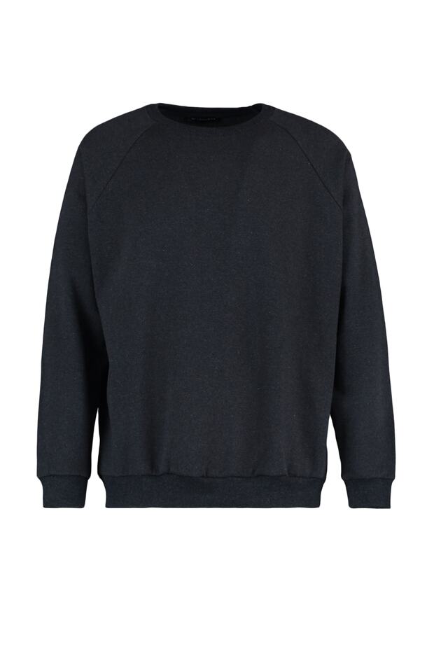 Antrasit Oversize/Geniş Kesim Fit İçi Polar/Sıcak Tutan Sweatshirt TMNAW23SW00190 - 11