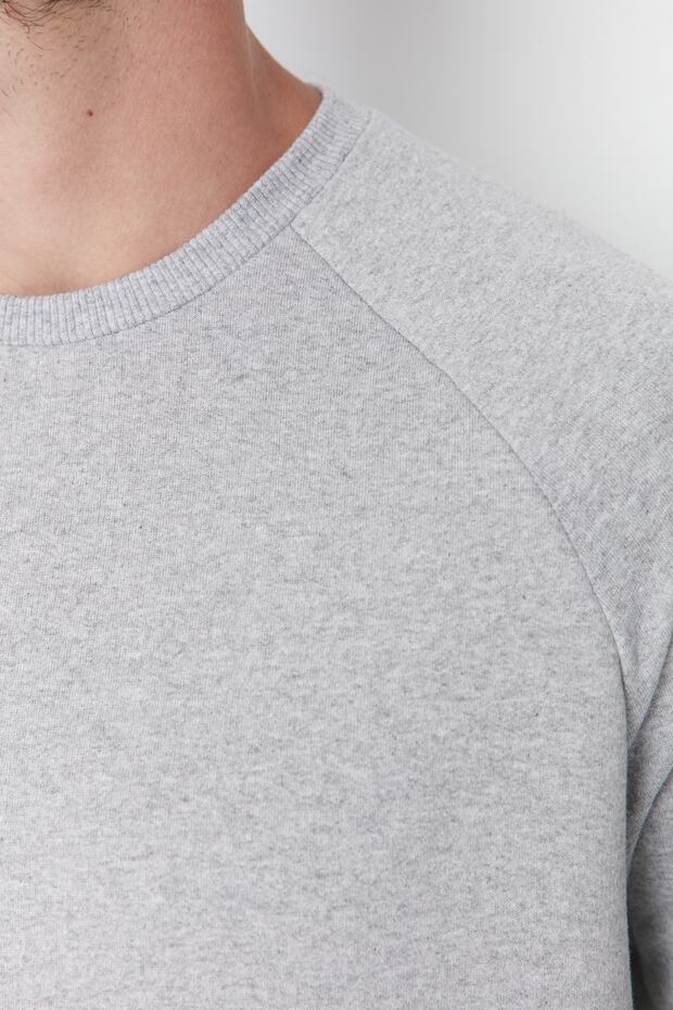 Gri Melanj Regular/Normal Kesim İçi Polar/Sıcak Tutan Sweatshirt TMNAW23SW00189 - 4