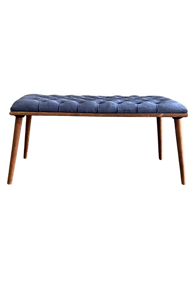 Dtm Home Antrasit Mavi Kapitone Bench Puf - 3