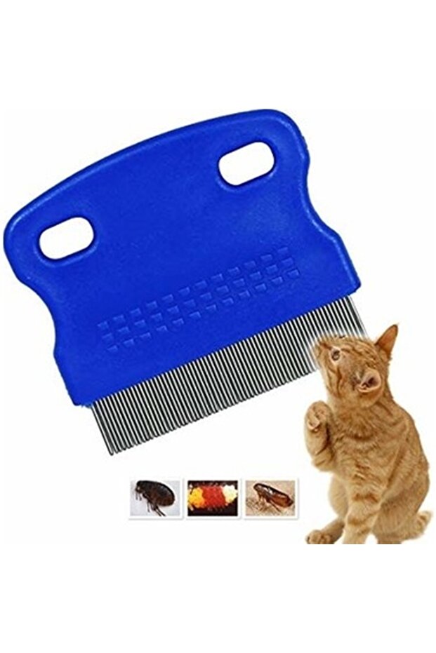 Cat Dog Flea Comb Blue