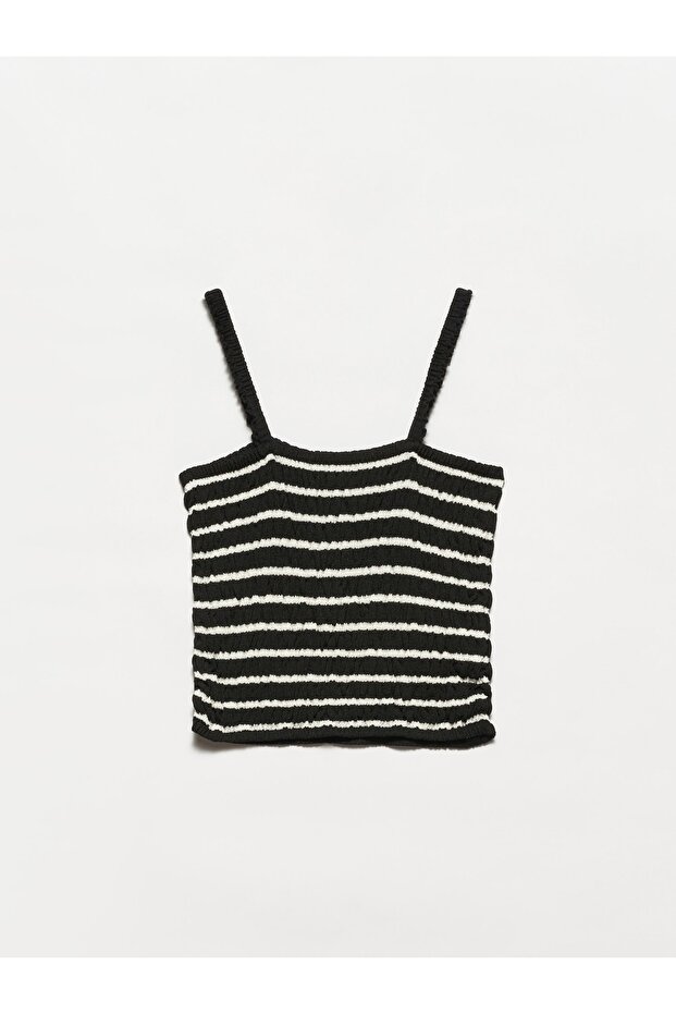 10198 Strappy Knitwear Undershirt-black-ecru