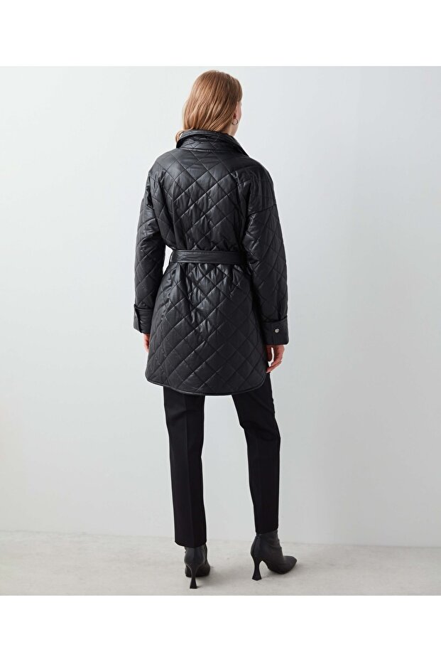 Monogram Kemerli Kapitone Mont - 2