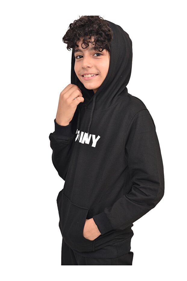 Baskılı Kapşonlu Sweatshırt - 2