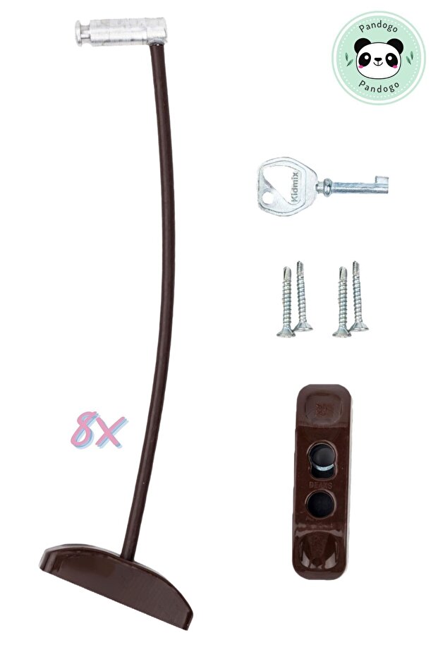 Window Lock 8 Pieces Dark Brown Door and Window Safety Apparatus Security Product Lock