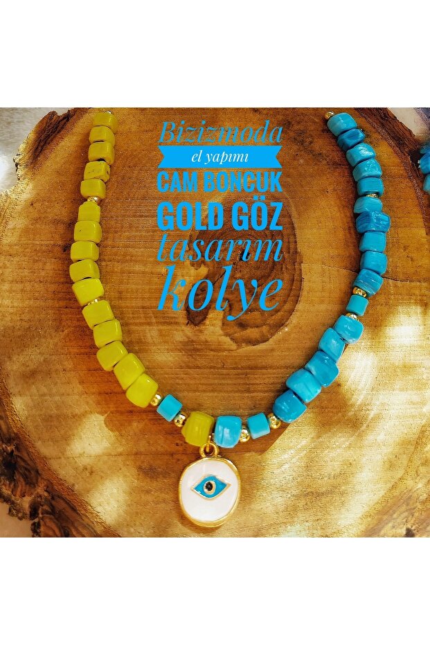 Bodrum Glass Bead Eye Design Bead Charm Necklace