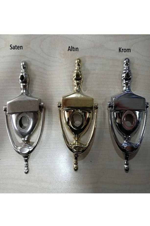 Kapı Tak Tak Ahşap Ve Çelik Kapı Tokmağı Saten Renk - 2