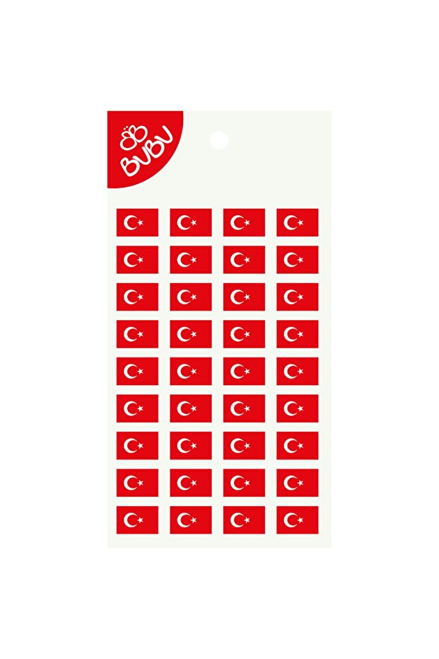 Bu-Bu Lux Epoxy Rectangular Turkish Flag Sticker Ls0039