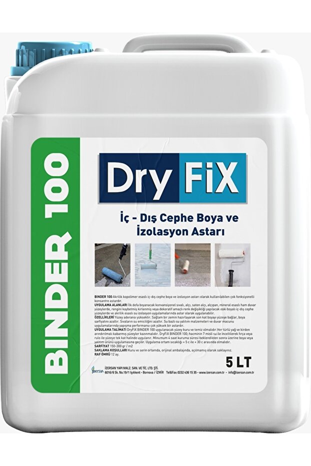 Binder 100 Boya Ve Izolasyon Astarı 5 Lt 1/7 Konsantre - 1