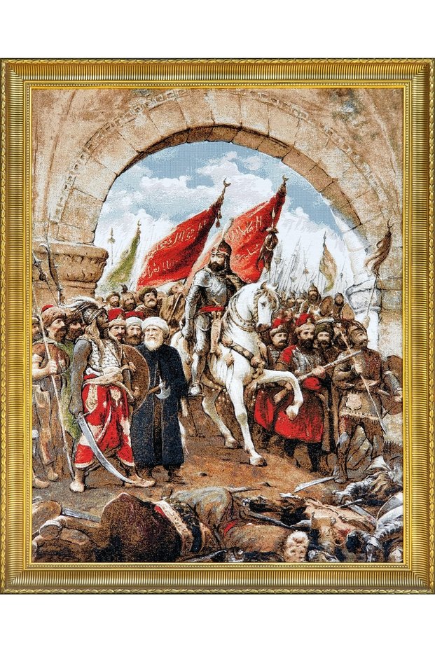 O9 Woven Tapestry Fabric - Fatih Sultan Mehmed's Entrance to Istanbul