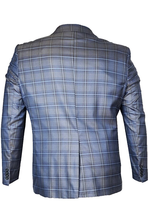 سترة بليزر منقوشة مقاس كبير/6 قطرة - 3