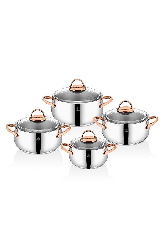 Dolunay 8 Parça Rose Çelik Set - 1
