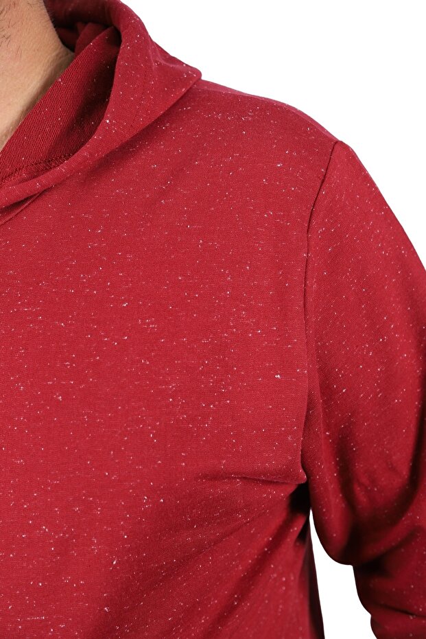 Sweat Basic cu glugă mărime mare 22705-visiniu - 3