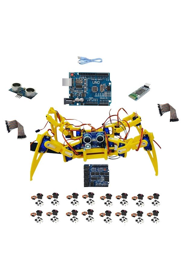 Emes Robotik Robot Örümcek Full Seti (MOTORLAR VE ELEKTRONİK DAHİL)örnek Kodlar Hediye - 1