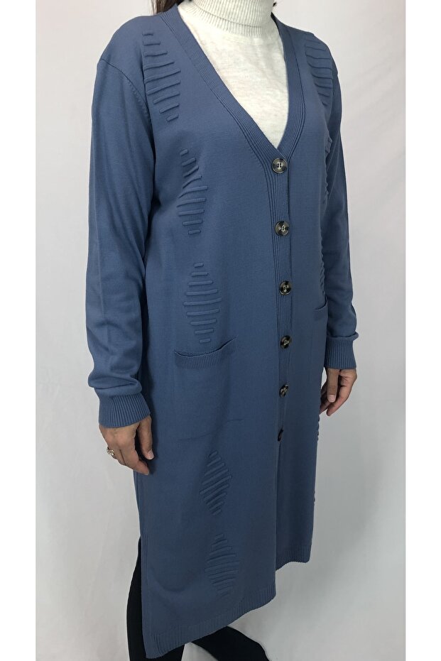 Düğmeli Triko Hırka - 1