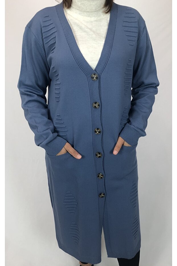 Düğmeli Triko Hırka - 4