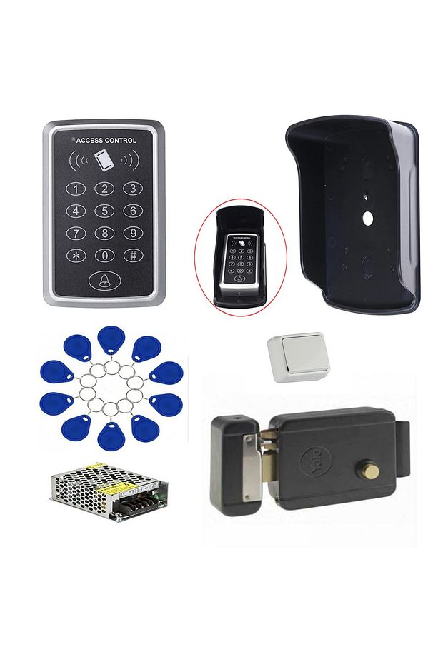 Rfid 2x Uzaktan Kumandalı Şifreli Kapı Kilit Açma Dış Kapı Kilit Set+panel Koruma - 1