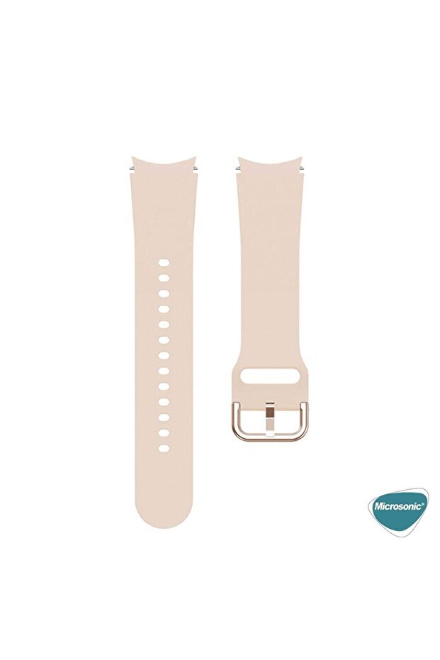 Samsung Galaxy Watch 4 Classic 46mm Kordon Solid Silicone Band Pembe - 9