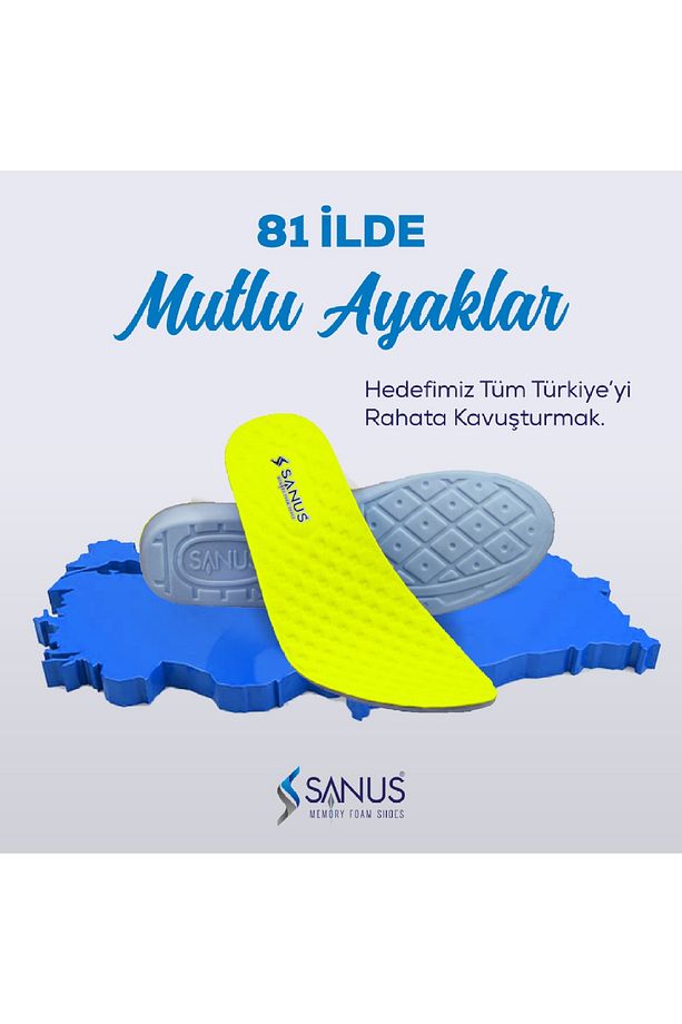 M900 Model Yumuşak Anatomik Tabanlık ,ortopedik Tabanlık,spor Tabanlık ,erkek,kadın,fosforlu Sarı - 6