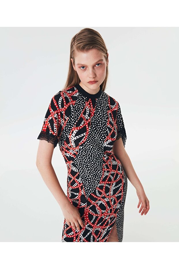 Mixed Pattern Dress - 3