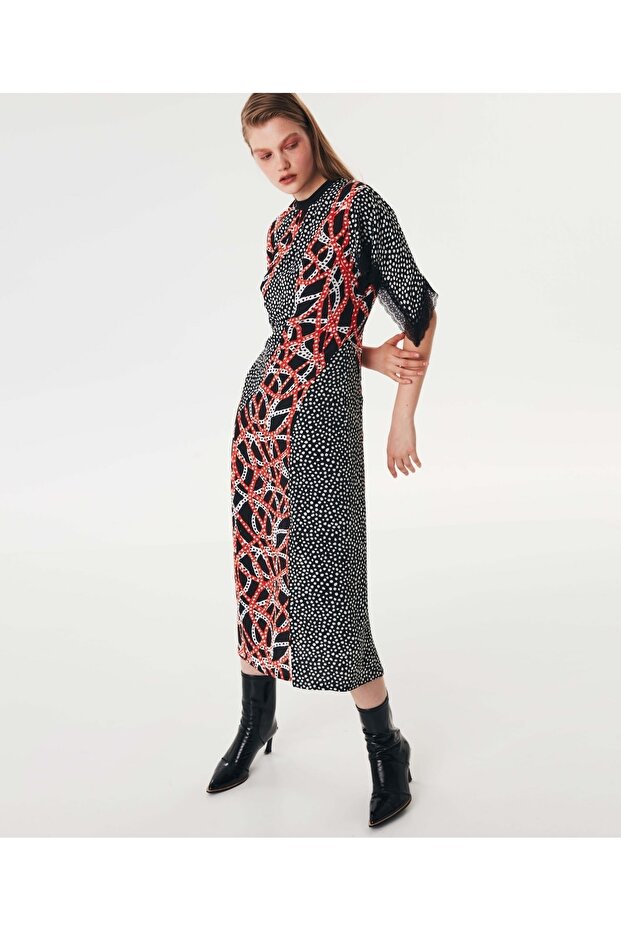 Mixed Pattern Dress - 4