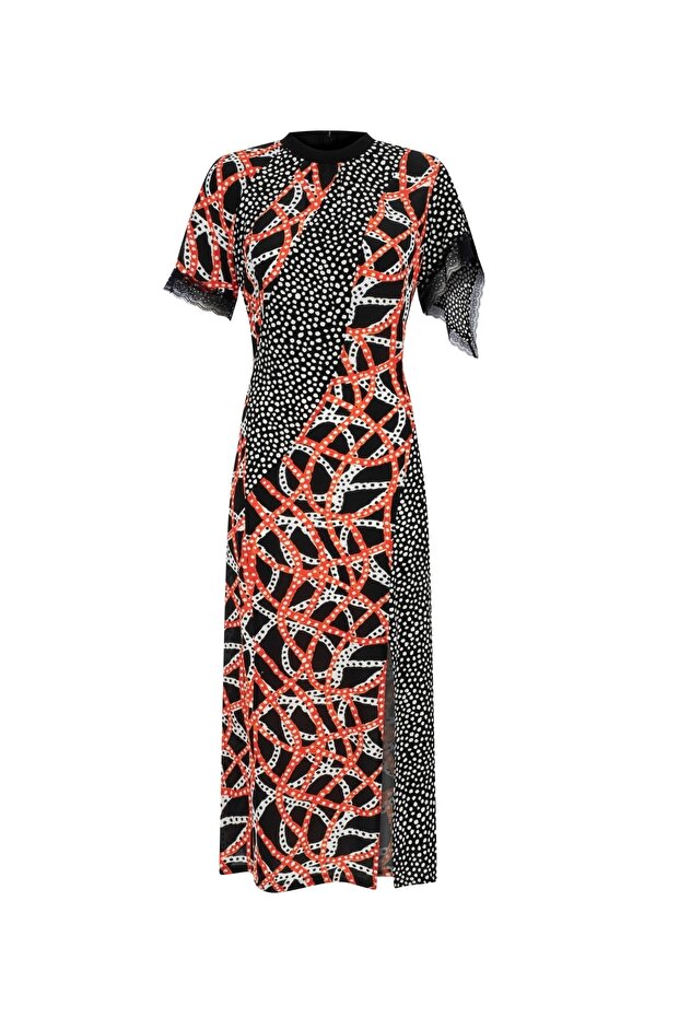 Mixed Pattern Dress - 6