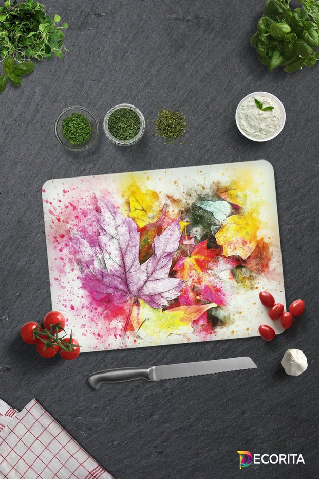 Colorful Autumn | Glass Cutting Board - Glass Cutting Board | 30cm X 40cm