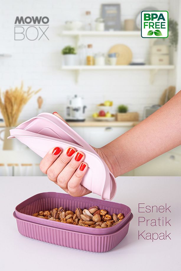 Trove Mini (gri) Kapaklı Kahvaltı Buzdolabı Kabı 600ml - 4