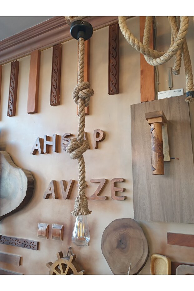 Halatlı Tekli Sarkıt Avize Lamba - 4