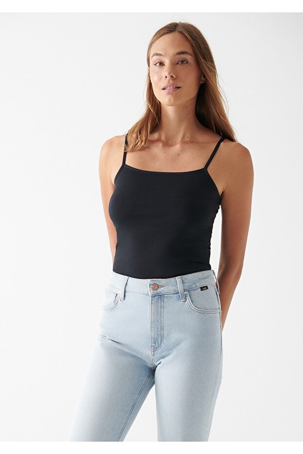 Thin Strapped Black Basic Athlete Fitted / Close-fitting Cut 1610781-900 - 1